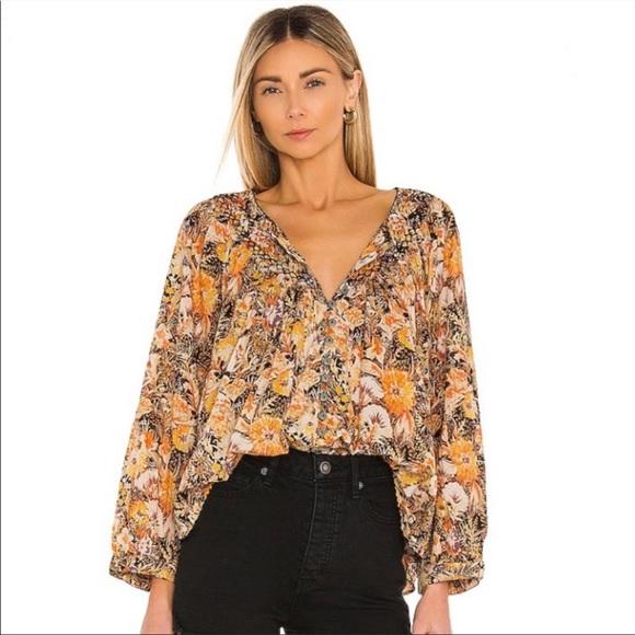 Free People Cool Meadow Printed Top - Picture 4 of 9